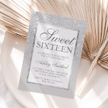 Invitation Faux argent gris parties scintillant élégant chic<br><div class="desc">Une douche à parties scintillant gris foncé, moderne, assez chic et élégante, imitation gris foncé avec bloc de couleur gris Sweet 16 anniversaire invitation à la fête avec argent ombre motif se déplaçant sur un arrière - plan gris avec et élégant cadre argent Parfait pour un Sweet sixteen princesse, parfait...</div>