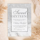 Invitation Faux argent parties scintillant marbre élégant chi<br><div class="desc">Une douche à parties scintillant fausse argent moderne, assez chic et élégante ombre avec bloc couleur marbre blanc Sweet 16 anniversaire invitation à la fête avec marbre blanc ombre motif avec et élégant cadre argent Parfait pour une princesse Sweet sixteen, parfait pour elle, la fashionista qui aime motif moderne et...</div>