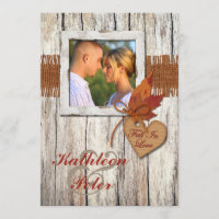 FAUX Burlap, Bois, Feuille, Mariage PHOTO du coeur