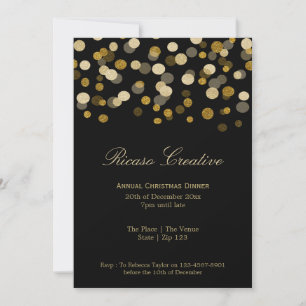 Invitation Faux de Noël Gold Festive Corporate Party