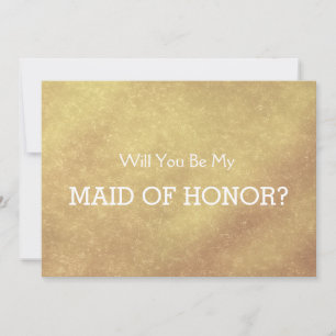 Invitation Faux d'or de luxe sera-tu ma MAID OF HONOR