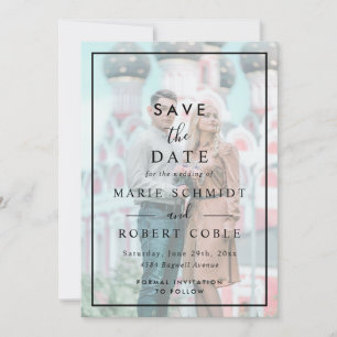 Invitation Faux Effet Vélin Photo Mariage Enregistrer La Date