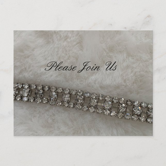 Invitation Faux Fur et Diamond Party (Devant)