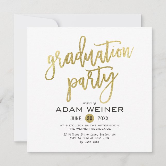 Invitation Faux Gold (Devant)