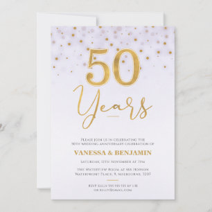 Invitation Faux Gold 50 ans 50e anniversaire de Mariage