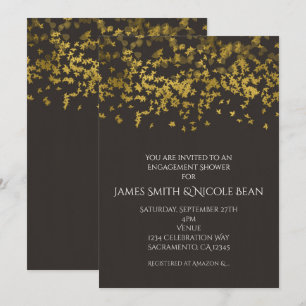 Invitation Faux Gold Falling Feuille Automne Rustique Invitat