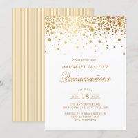 Faux Gold Foil Confetti Dots Quinceañera