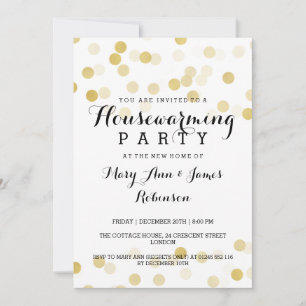 Invitation Faux Gold Foil Parties scintillant Faux