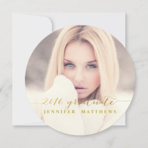 Invitation Faux Gold Foil Script 2016 Graduation Party