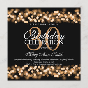 Invitation Faux Gold Hollywood Glam 30e anniversaire