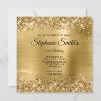 Faux Gold Parties scintillant Foil Monogramme 21e 