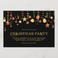 Faux Gold & Red Parties scintillant Ornements Noël