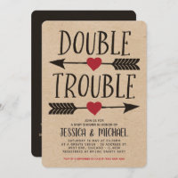 Faux Kraft Double Trouble Twin Baby shower