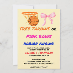Invitation Faux Lancers ou Nœuds Roses Fête de Révélation du