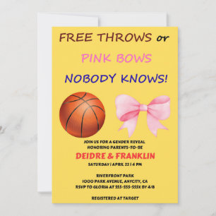 Invitation Faux Lancers ou Nœuds Roses Fête de Révélation du