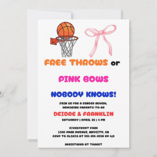 Invitation Faux Lancers ou Nœuds Roses Fête de Révélation du
