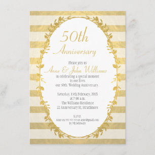 Invitation Faux Or 50e Anniversaire de Mariage