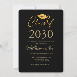 Invitation Faux or Graduation de lycée chic Party