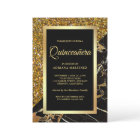 Faux Or Pailleté Marbre Noir Or Quinceanera