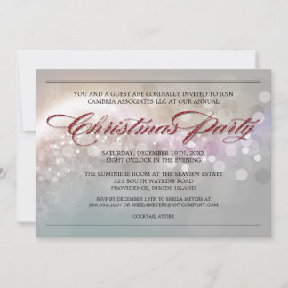 Invitation Faux Parties scintillant Bokeh Stars Corporate Chr