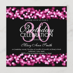 Invitation Faux Pink Hollywood Glam 30e anniversaire