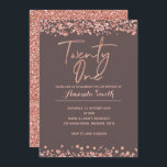 Invitation Faux Rose Gold 21st Birthday Invitation<br><div class="desc">21e Anniversaire Invitation avec parties scintillant d'or rose et confetti.</div>