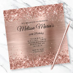 Invitation Faux Rose Gold Parties scintillant Foil Monogramme<br><div class="desc">Une invitation glamour monogrammée à célébrer le 60e anniversaire pour elle. Faux brillante parties scintillant en or rose contre une coordination faux brillant en métal brossé conception graphique. Le chic script de calligraphie noir et blanc monogramme et texte peut être customisé ou supprimé. Modifiez le style de texte, la couleur,...</div>