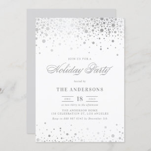 Invitation Faux Silver Foil Confetti Fête
