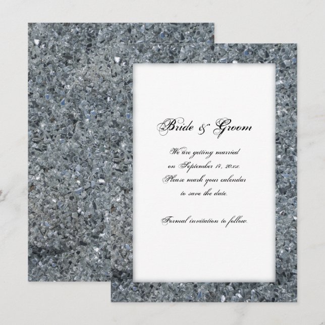 Invitation Faux Sparkle Wedding Enregistrer la date Faire-par (Devant / Derrière)