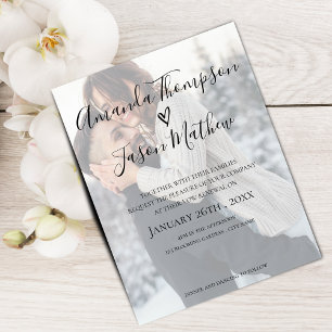 Invitation Faux Vellum Effet Photo Vow Renouvellement Invitat