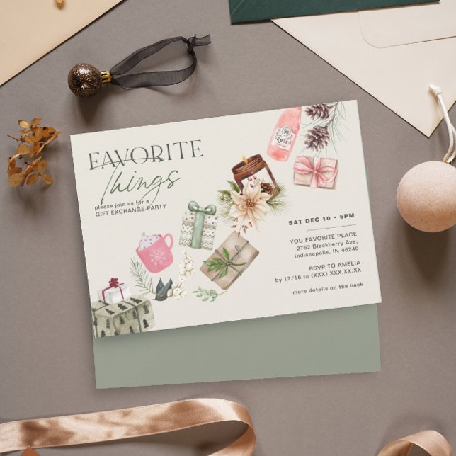 Invitation Favoris Ami Échange Cadeau Fête de Vacances (Créateur téléchargé)