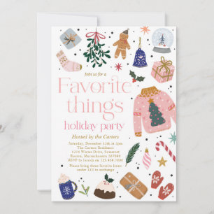 Invitation Favoris Fête de l'échange cadeau de vacances
