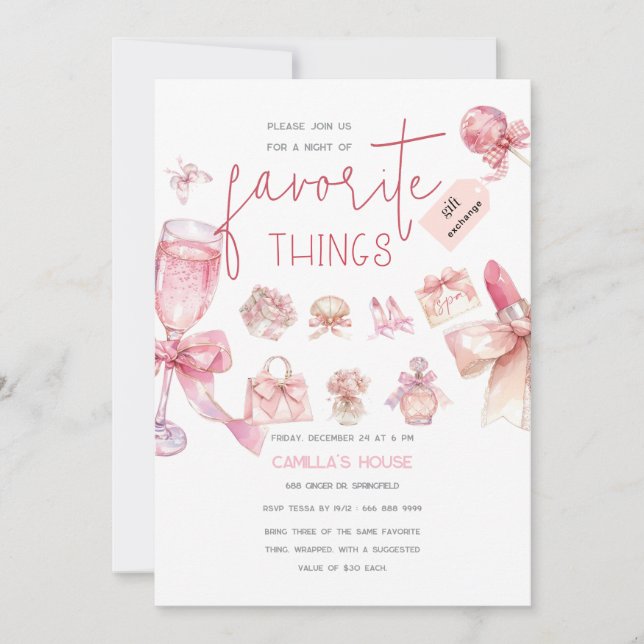 Invitation Favoris | Fête des choses préférées (Devant)