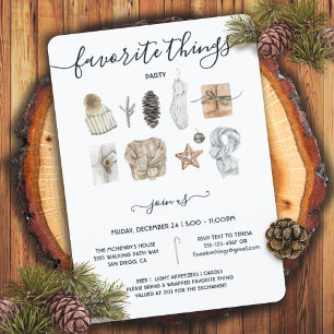 Invitation Favoris Noël Fête d'échange de Noël