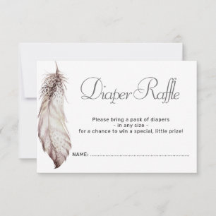 Invitation Feather Baby Montrer Genre Neutre Déchets Raffle