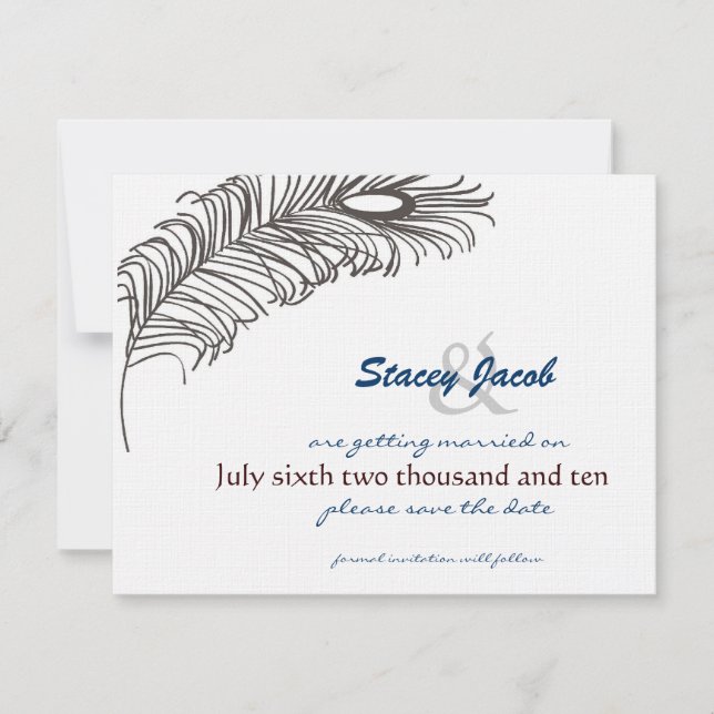 Invitation Feather Wedding III (Devant)
