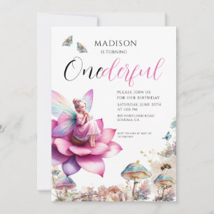 Invitation Fée 1er anniversaire Enchanted Forest