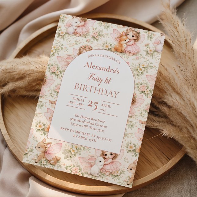 Invitation Fée 1er Anniversaire Jardin Enchanté (Créateur téléchargé)