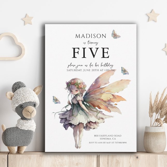 Invitation Fée Anime Magique 5e fête d'anniversaire (Créateur téléchargé)