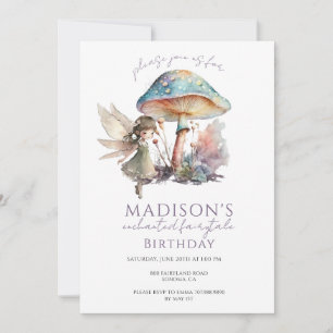 Invitation Fée aquarelle Pixie fête d'anniversaire