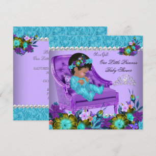 Invitation Fée bébé Shower Fille Salle Bleu Violet Chaise