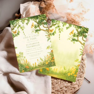 Invitation fée champignon forêt baby shower fille