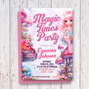 Invitation Fée Champignon Magie Moments Fête Fantaisiste