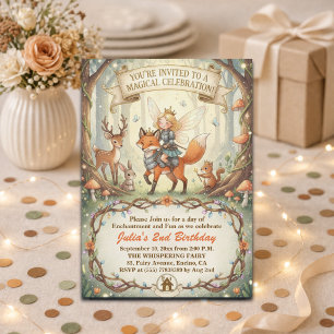 Invitation Fée Dame Forêt Fantaisiste 2ème Fête d'Anniversair