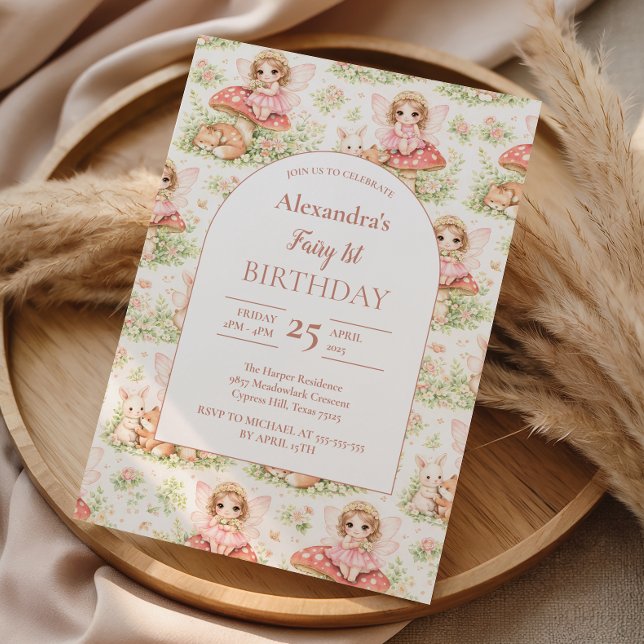 Invitation Fée d'anniversaire du jardin enchanté (Créateur téléchargé)