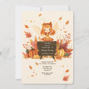 Invitation Fée d'automne fête d'anniversaire