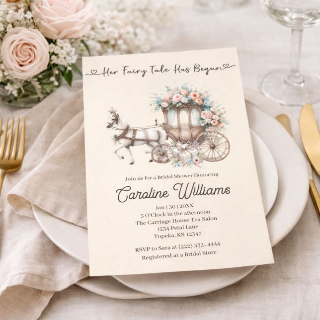 Invitation Fée de conte de fées Cheval & Carrosse Mariage Sho (Créateur téléchargé)