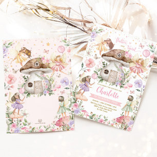 Invitation Fée de forêt enchantée Floral Garden Girl Annivers