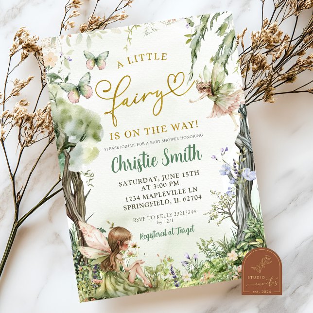 Invitation Fée de la forêt fantaisiste Baby Shower (Créateur téléchargé)