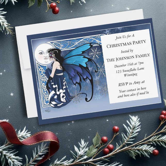 Invitation Fée de la lune d'hiver Noël (Créateur téléchargé)